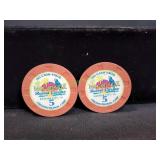 (2) Margaritaville Resort $5 Promotional Chips
