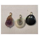 (3) Stone Pendants