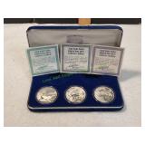 (3) Silver Maui Trade Dollars, Dated 1992-1994