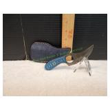 Damascus Steel Finger Hole Skinner Knife