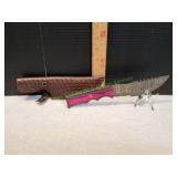 Damascus Tracker Knife w/ Sheath