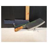 Carbon Steel Cleaver Knife w/ Sheath