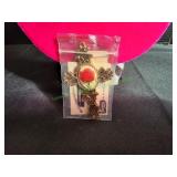 Vintage Cross Pendant w/ Rose