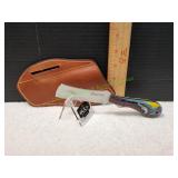 Handmade Custom Bull Cutter Knife w/Leather Sheath