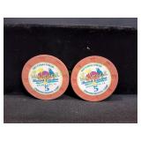 (2) Margaritaville Resort $5 Promotional Chips