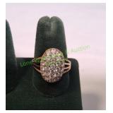Vtg Sterling Silver-White CZ Pave Ring, Sz 8