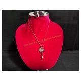 16" Necklace w/ CZ Key Pendant