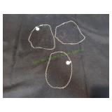 (3) 14" Silvertone Necklaces