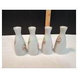 (4) Vtg Japanese Porcelain Tokkori Saki Bottles