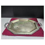 Vtg Octagonal Silver-Plated Serving Tray