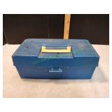 Small Blue Tackle Box w/ Tools & More