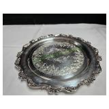 Vtg Wilcox American Rose Silver-Plated Platter