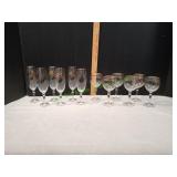 (6) Champagne & (6) Wine Gold Rim Holiday Glasses