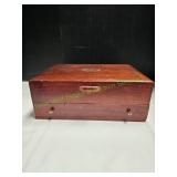Vtg Flatware Box w/Silver-Plated Serving Utensils