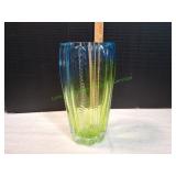Vtg 12" Hand-Made Bohemia Glass Vase
