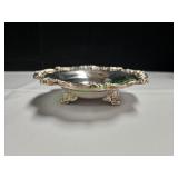 Vtg Poole Silver-Plate Footed Nut Bowl