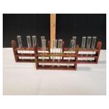 (3) Wooden Test Tube Racks w/ Test Tubes
