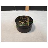 Vtg Japanese Lacquerware Bamboo Motif Coasters