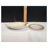 Lenox Leaf-Shaped Gold Trim Candy Dish & More