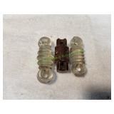 Vtg Glass Strain Shortwave Radio Insulator