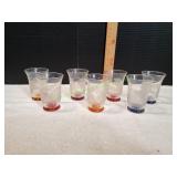 (7) Vtg Pyrex Tropic Leaf Juice Glasses
