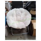Oversized White Folding Saucer Chair