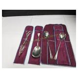 Vtg Silver-Plated Utensils w/ Felt Storage Bags