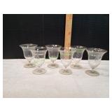 (6) Etched Goblets