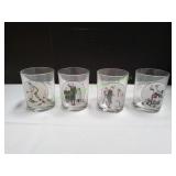 (4)Vtg Normal Rockwall Collectible Glasses