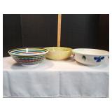 (3) Stoneware Mixing Bowls