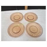 (4) L E Smith Homestead 6" Amber Depression