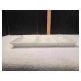 Vtg White Basketweave Deviled Egg Serving Platter