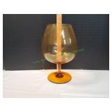 Vtg 13" MCM Amber Brandy Snifter