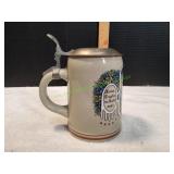 Vtg German Stoneware Beer Stein w/ Pewter Lid
