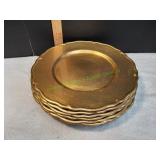 (8) Gold Plastic Chargers