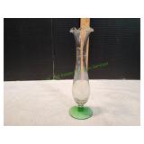 Vtg 7" Etched Glass Bud Vase