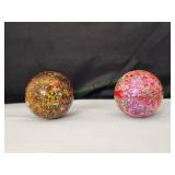 (1)Orange Speckled/(1)Red Speckled Jumbo Marbles
