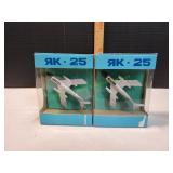 (2) Vtg Yakovlev Yak-25 Diecast Aircraft