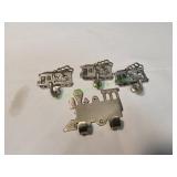 Pewter Train Wall Hooks