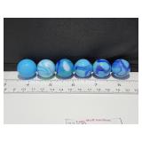 Blue & White Swirl Shooter Marbles