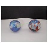 (1)Blue/(1) Blue-Orange Ribbon Jumbo Marbles
