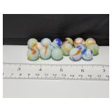 White Swirl Target Marbles