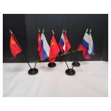 (4) Sets of Russian Federation & USSR Mini Flags