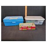 Small Blue Tackle Box w/ Tools & More
