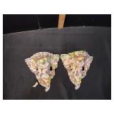 (2) Porcelain Cherub Wall Shelves