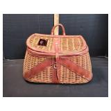 Vtg Fishing Creel Wicker Basket