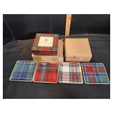 Williams-Sonoma Gold Banded Tartan Dessert Plates