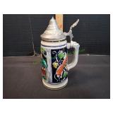 German Beer Stein w/ Pewter Lid