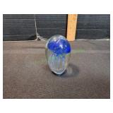 Vtg 3" Handblown Glass Jellyfish Paperweight