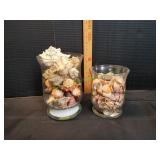 (2) Decorative Vases w/ Sea Shells